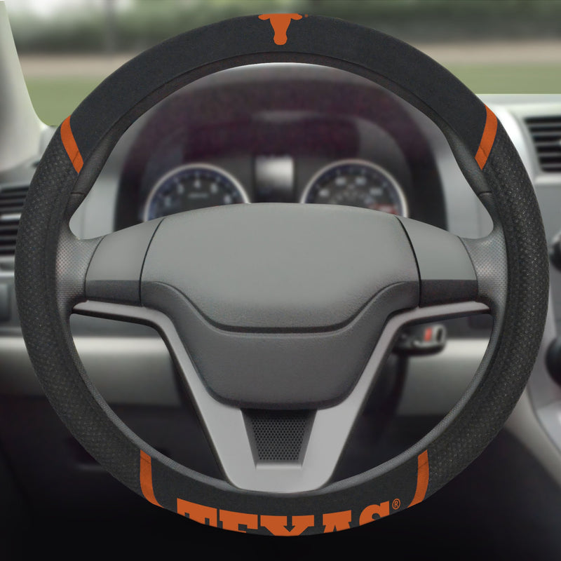 FANMATS 14825 NCAA University of Texas Longhorns Polyester Steering Wheel Cover , 15"x15" - BeesActive Australia