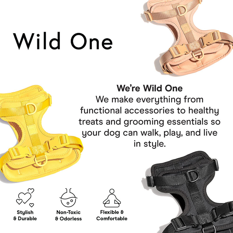 Wild One Dog Harness, No-Pull Pet Harness with 3 Leash Clips, Adjustable Soft Padded Dog Vest, Comfortable, Stretchy Black S - BeesActive Australia