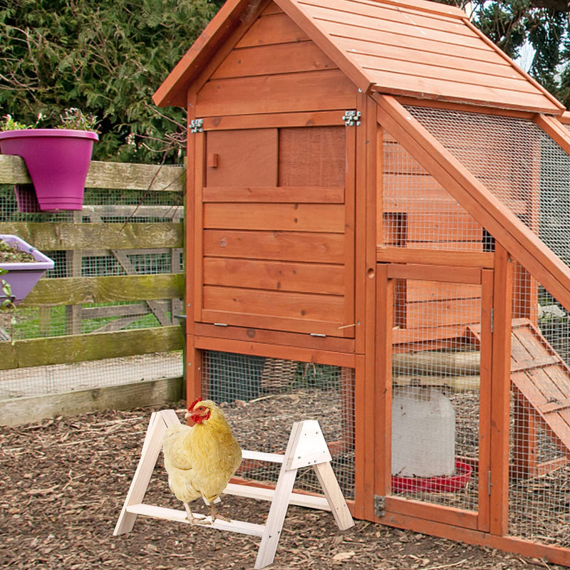 NUOBESTY Chicken Wooden Jungle, 1 Pc Birds Gym Backyard Barnyard, Chick Perch Wood Stand Chicken Cage Wood Roosting Bar Chicken Toys for Coop and Brooder for Chickens Hens Chicks |43X34X25.5CM - BeesActive Australia