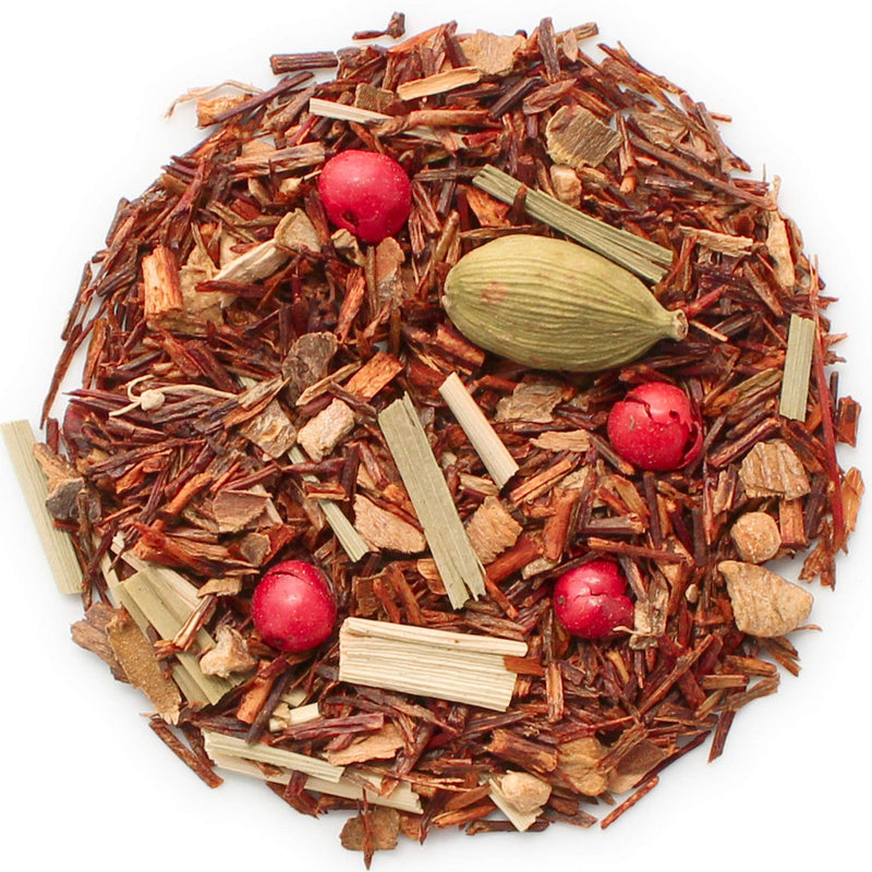 Teabloom Organic Herbal Tea, Ruby Spice Chai Loose Leaf Tea, Spicy and Rich Rooibos Chai with No Caffeine, USDA and EU Certified Organic, Fresh Whole Leaf Blend in Reusable Gift Canister, 3 oz/85 g Canister Makes 35-50 Cups - BeesActive Australia