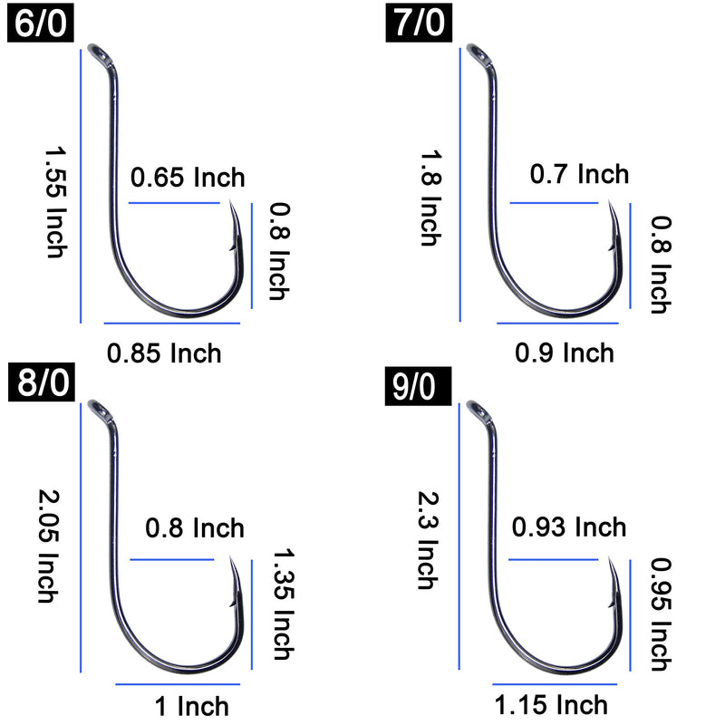 [AUSTRALIA] - Shaddock Fishing 100 Pcs Sharp Octopus Hook Sport Circle Fishing Hooks High Carbon Steel Fishing Jig Hook Black Fishhooks for Fresh/Salt Water - 13 Sizes 6#(100pcs per pack) 