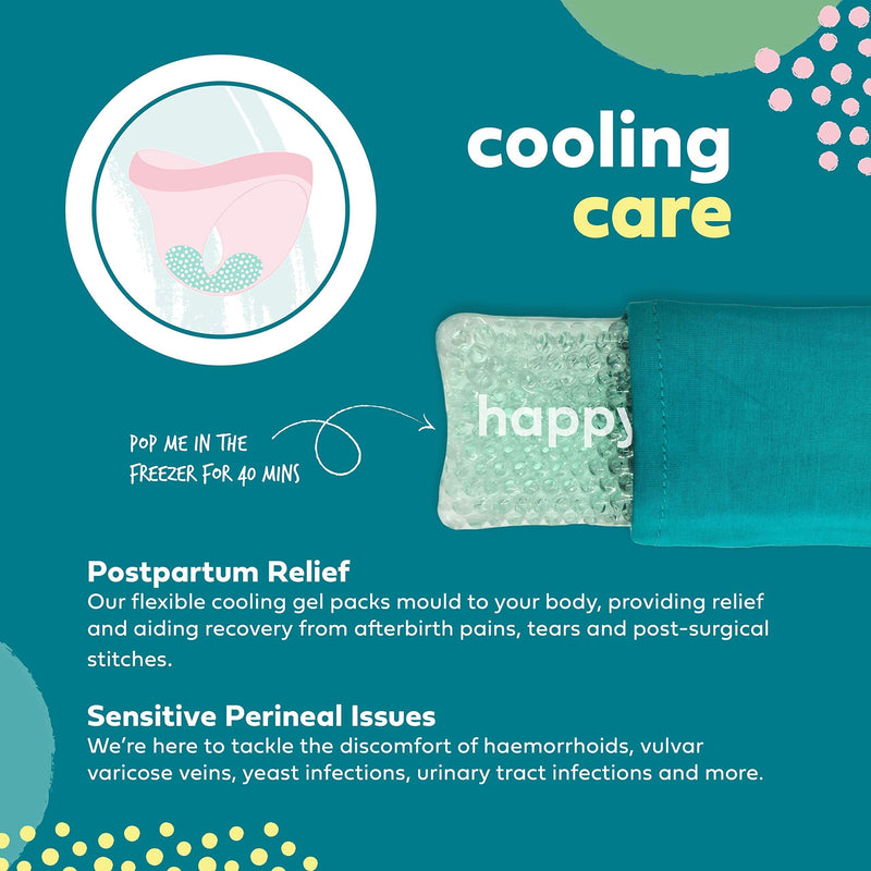Postpartum Hot And Cold Packs, Ice Pads Pain Relief For Perineal Conditions, Vaginal Recovery, Haemorrhoids And Heat Pads For Breast Pain, 2 Reusable Flexible Cooling Gel Pads, 4 Soft Washable Sleeves - BeesActive Australia