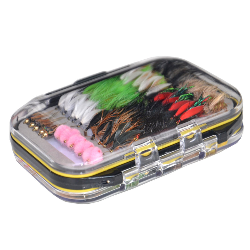 [AUSTRALIA] - Outdoor Planet Waterproof Fly Box with Dry/Wet/Nymph/Streamer Trout Fly Fishing Flies Lure 100Pieces flies + Pocket Fly box 