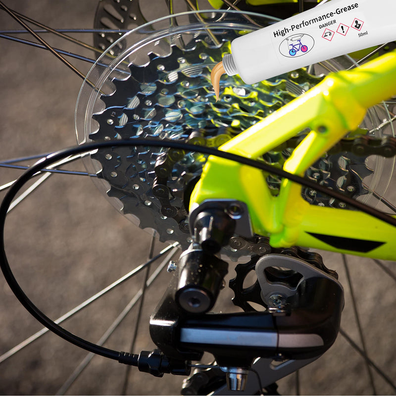 Bike Grease Bicycle Chain Lubricant – MTB brake bearing pedal axle Lube maintenance waterproof high temperature metal screw rust and corrosion cycling tool for Bike Derailleur Wheel Bolts Gear Motorcycle 50ml - BeesActive Australia