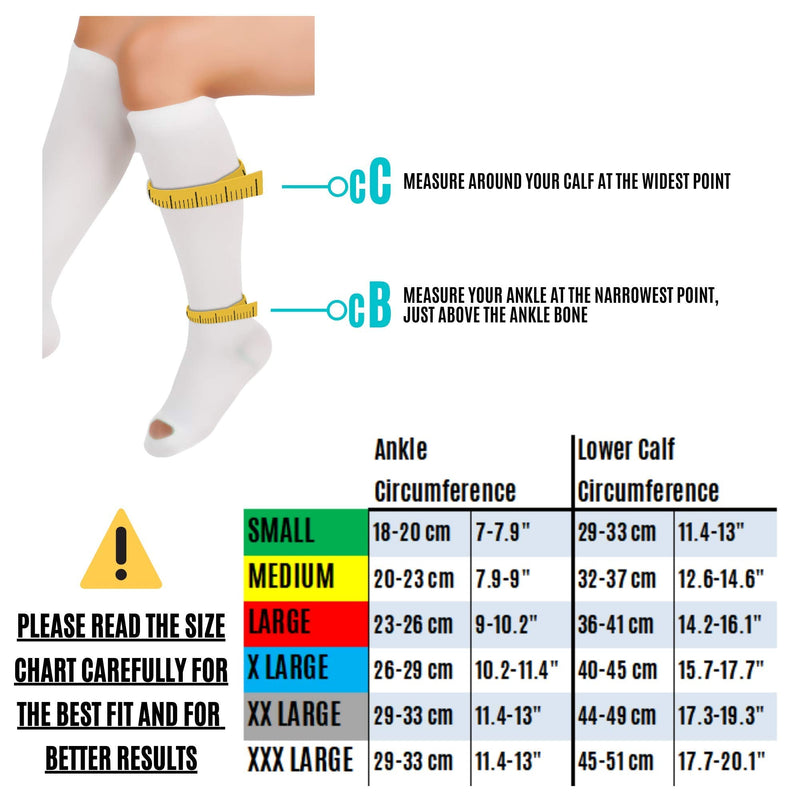 invera Anti Embolism Compression Stockings, Knee High Unisex Ted Hose Socks 15-20 mmHg Moderate Level M (1 Pair) - BeesActive Australia