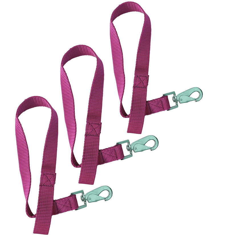 Majestic Ally Pack of 3 Horse Bucket Strap Hangers – Practical and Easy Design for Indoor or Outdoor Use -Set of 3,-1"x22" Hot Pink - BeesActive Australia