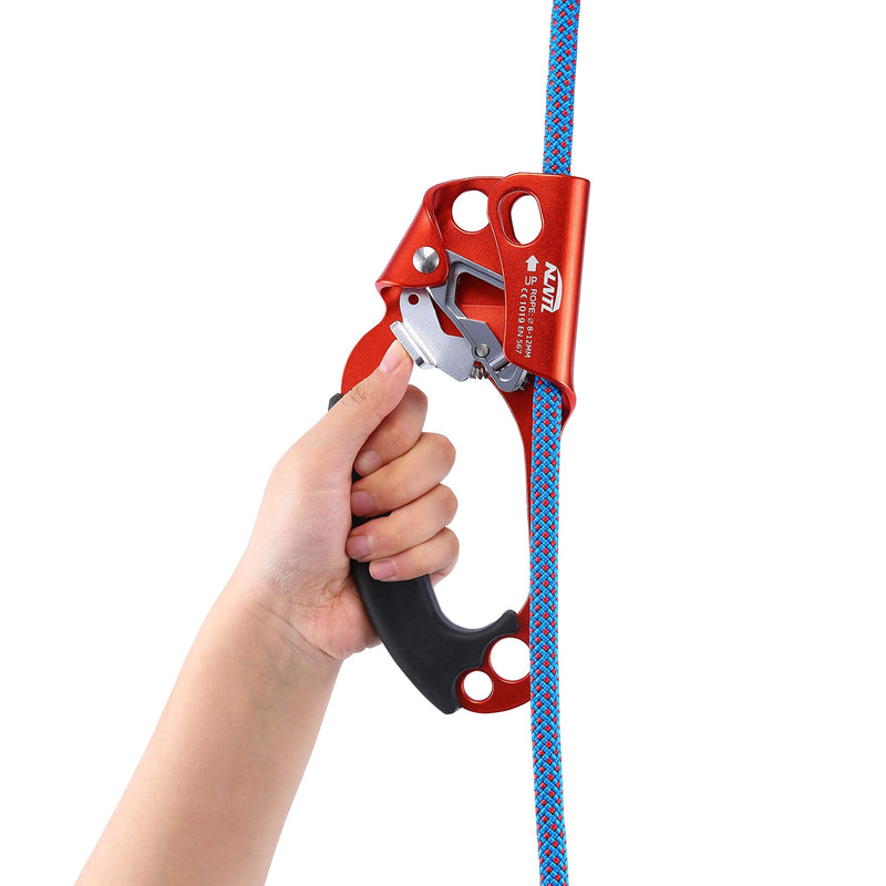 WILDKEN Climbing Hand Ascender Outdoor Mountaineering Tree Arborist Climbing Rappelling Equip Hand Ascender for 8-12MM Rope Left Right Hand Ascender Orange - Left - BeesActive Australia