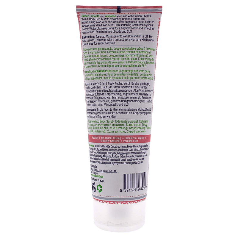 Human+Kind Human+kind body scrub | moisturizes and exfoliates skin | removes dead skin cells and leaves a delicate spa scent | natural, vegan skin care | 6.76 fl oz, 6.76 Ounce - BeesActive Australia