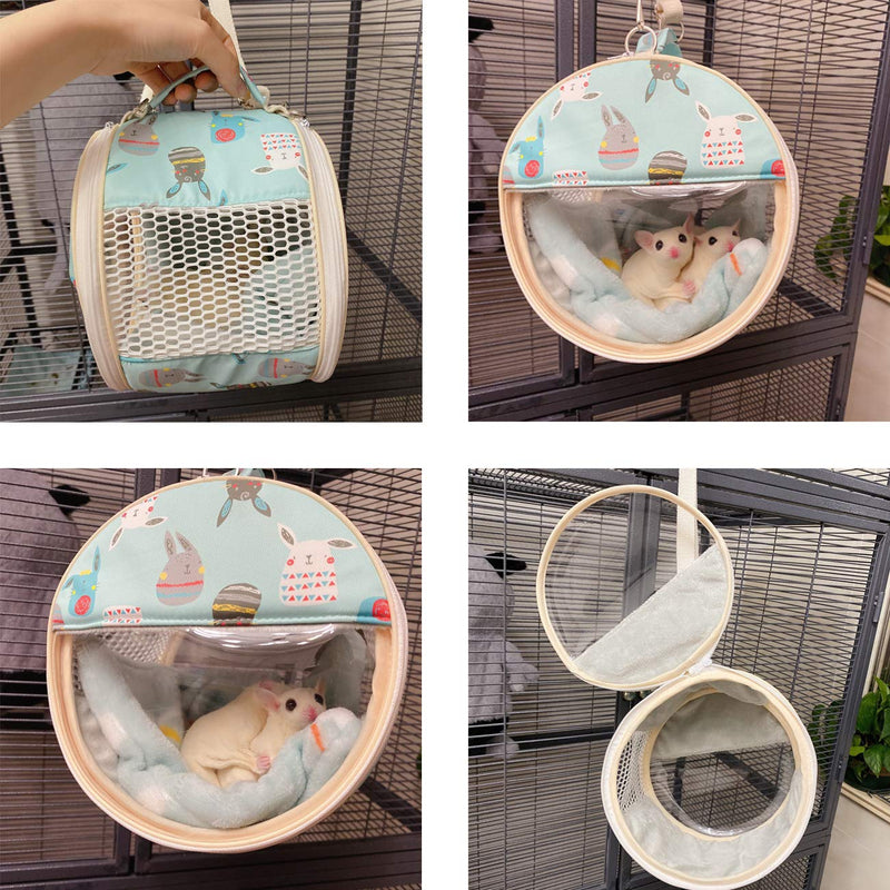 Wontee Small Pets Carrier Bag Portable Outdoor Travel Handbag for Hamster Rat Mice Baby Guinea Pig Chinchilla Hedgehog Squirrel Sugar Glider Small Parrots Medium Green - BeesActive Australia