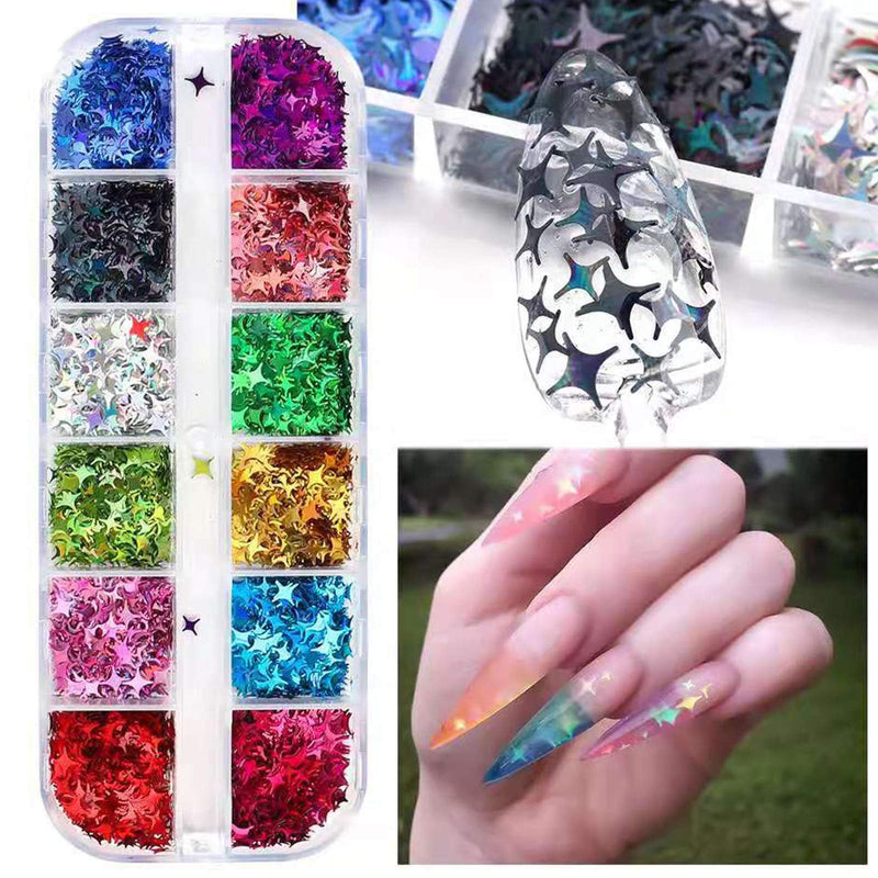 Aliciya 3D Nail Art Decoration Kits with Nail Strengthener Reinforce Gel Polish, Nail Builder Gel and 36 Styles Star & Circle Nail Gems Nail Decors Nail Flakes, Nail Rhinestone,Glitter, Nail Dryer - BeesActive Australia