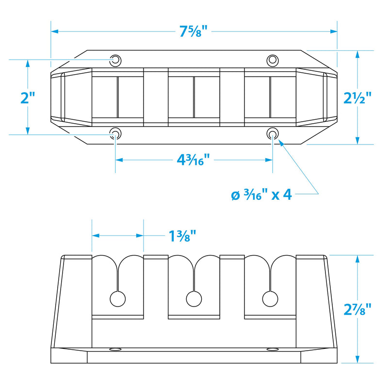 [AUSTRALIA] - Seachoice 89501 3-Rod Storage Holder Black ABS Plastic, One Size 