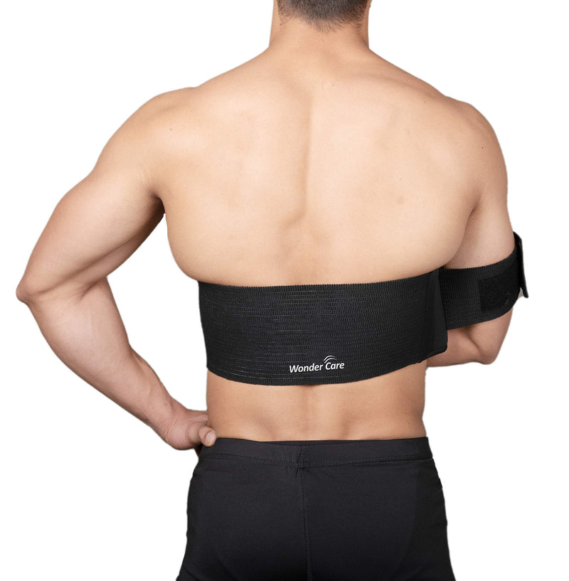 Wonder Care-Left Right Shoulder Immobilizer Arm Sling Elastic Brace for Clavicle Collar Bone Dislocation Subluxation Shoulder stabilizer Compression Brace After Rotator Cuff Surgery - Black(36"-40") Size-3(36"-40") - BeesActive Australia