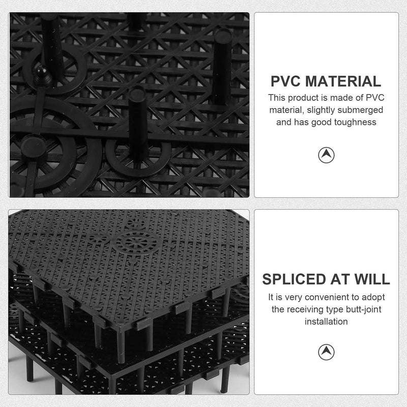 Balacoo Fish Tank Bottom Filter Plate, Aquarium Sand Gravel Filter Board PVC Splicing Aquarium Accessory Black 10pcs - BeesActive Australia