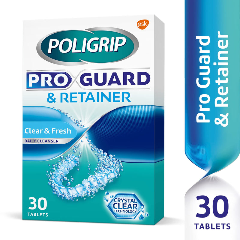 Poligrip Pro Guard Antibacterial Daily Dental Cleaner and Retainer 30 Tablets, 3 Pack - BeesActive Australia