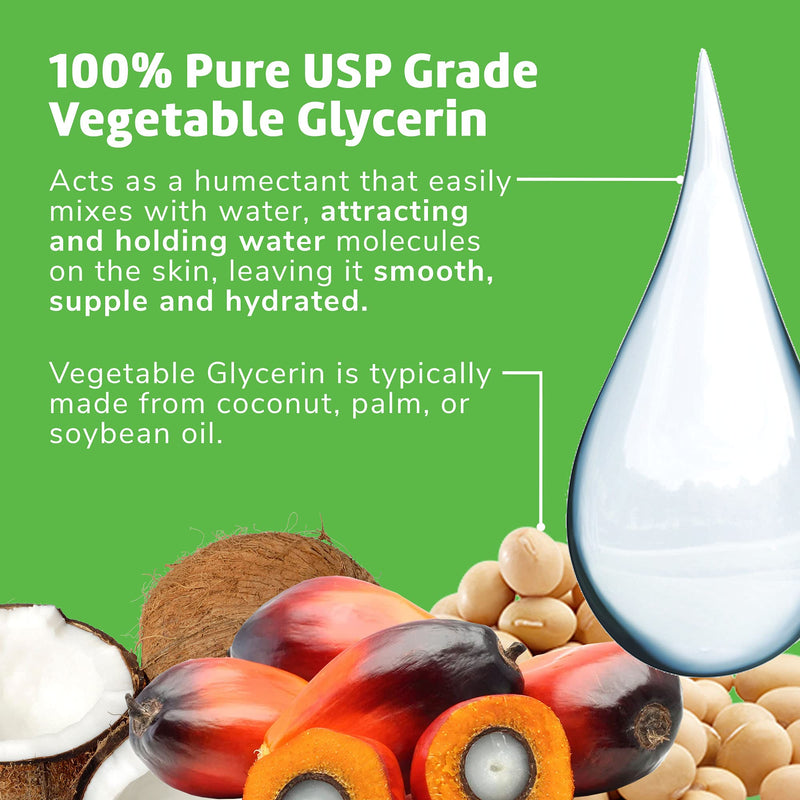 De La Cruz Vegetable Glycerin, 100% Pure Liquid Glycerine USP Grade for Hair, Skin and DYI Projects 2 FL. OZ. - BeesActive Australia