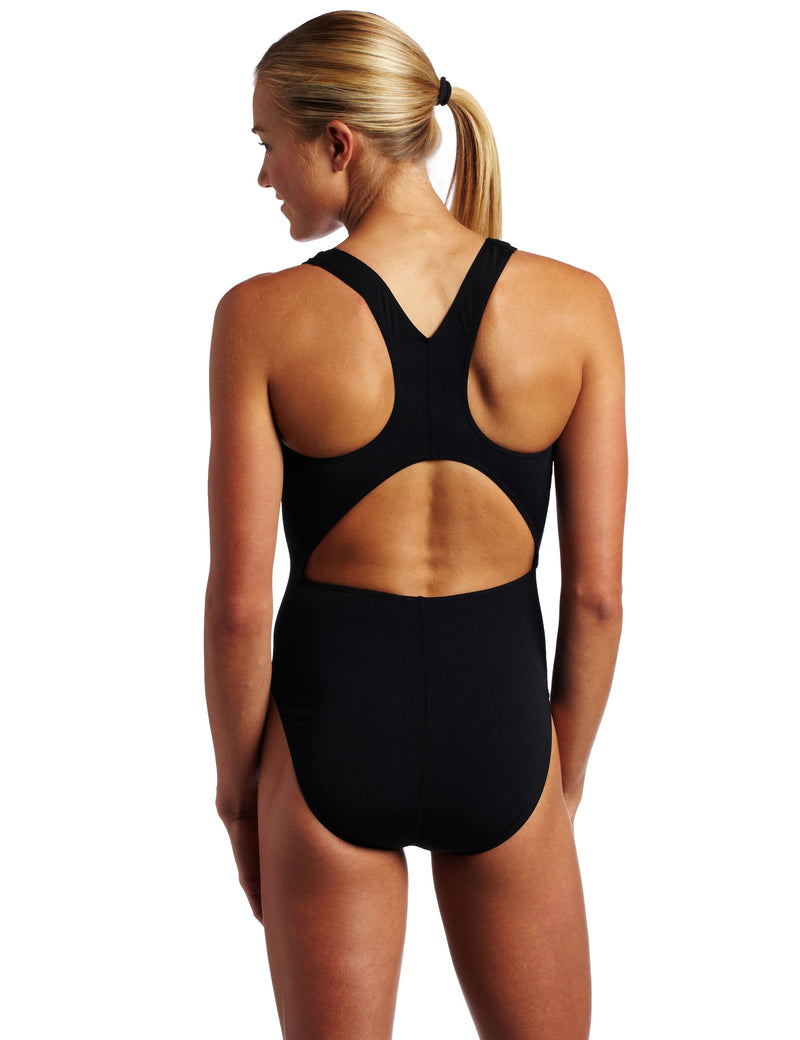[AUSTRALIA] - TYR Sport Girls' Solid Durafast Maxback Swim Suit 28 Black 
