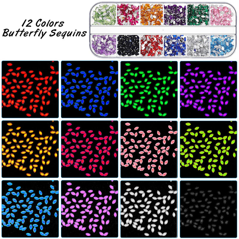 AB Crystal Rhinestones Set, 120 Pieces AB Multi-Shape Glass Nail Rhinestone 2 Boxes Nail Art Rhinestones Multi-Shape Flat Back Nail Jewels with Tray Dotting Pen Tweezer for Nail Art DIY Crafts - BeesActive Australia