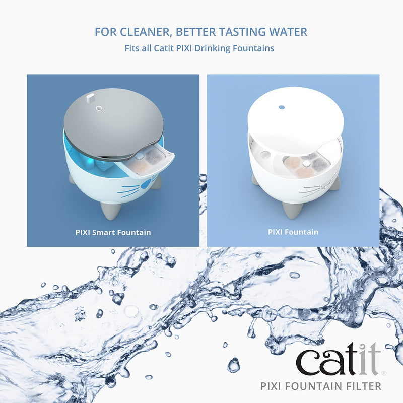 Catit PIXI Cat Drinking Fountain Filter, Replacement Triple Action Water Filter 3-Pack - BeesActive Australia