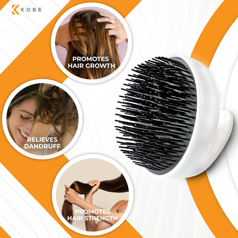 Kobe Scalp Massager for Hair Growth - Ergonomic Shampoo Brush/Dandruff Brush - Relaxing Hair Massager - Soft Silicone Hair Scalp Massager - for Scalp Scrubbing & Exfoliating (Wike) Wike - BeesActive Australia