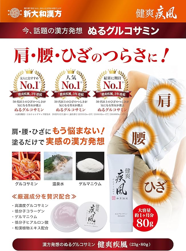 Paint Glucosamine Body Massage Cream Shin Yamato Chinese Medicine Health Fresh Style 2.8 oz (80 g) (x1) - BeesActive Australia