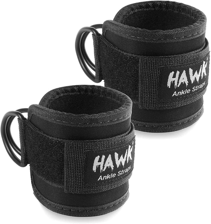Ankle Straps for Cable Machines Padded Ankle Cuffs (Pair) - for Legs, Glutes, Abs and Hip Workouts Fits Women & Men - Fully Adjustable & Breathable Ankle Strap Set Black - BeesActive Australia