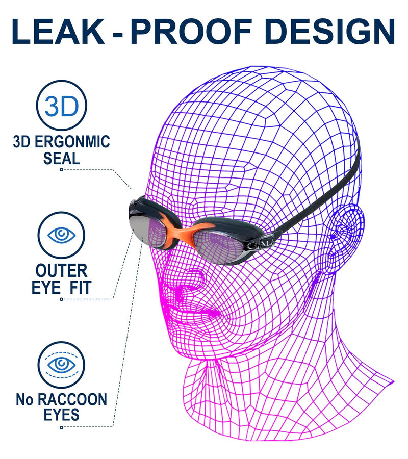 Swimming Goggles Swim Glasses Anti Fog UV Protection No Leaking Swim Goggles for Men Adult Navy - BeesActive Australia