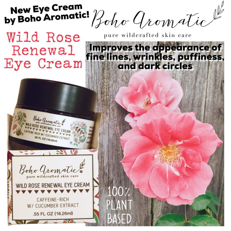 BOHO AROMATIC | Wild Rose Renewal Eye Cream | Natural & Organic Eye Cream | High Performance | Botanical Anti-aging Eye gel for dark circles and puffiness | Control Eye wrinkles and fine lines - BeesActive Australia