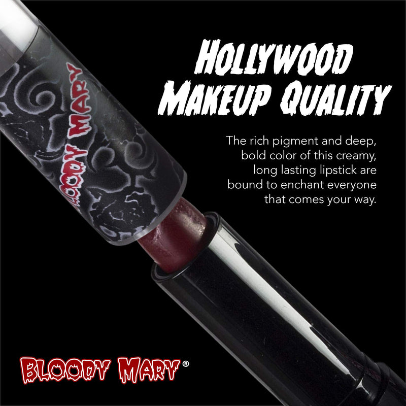 Lipstick By Bloody Mary - Professional Hollywood Makeup Quality -Creamy & Long Lasting – Fashionable Eccentric Gothic Style - Ideal For Halloween - Unique Color & Rich Pigment (Blood Red) Blood Red - BeesActive Australia