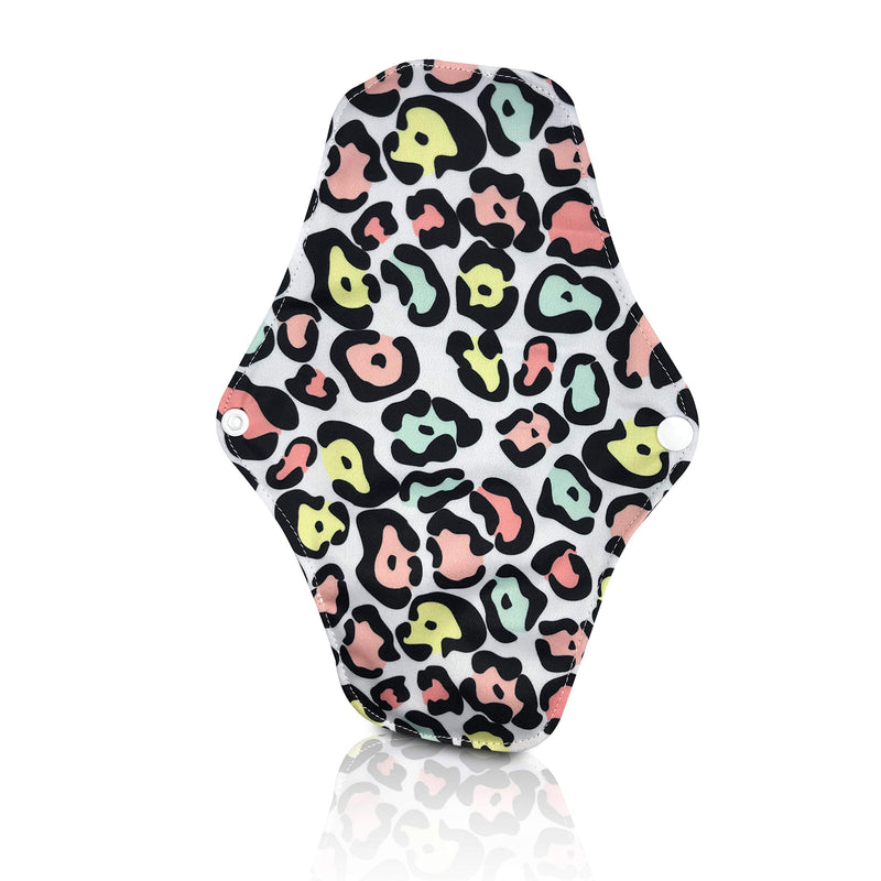 Large Reusable / Washable Menstrual / Sanitary Towels / Pads (6 Pads / washbag / travelbag ) an eco Friendly Alternative Made with Bamboo Charcoal by Infinityeco - Pop Leopard (Large) With Wings Large - BeesActive Australia