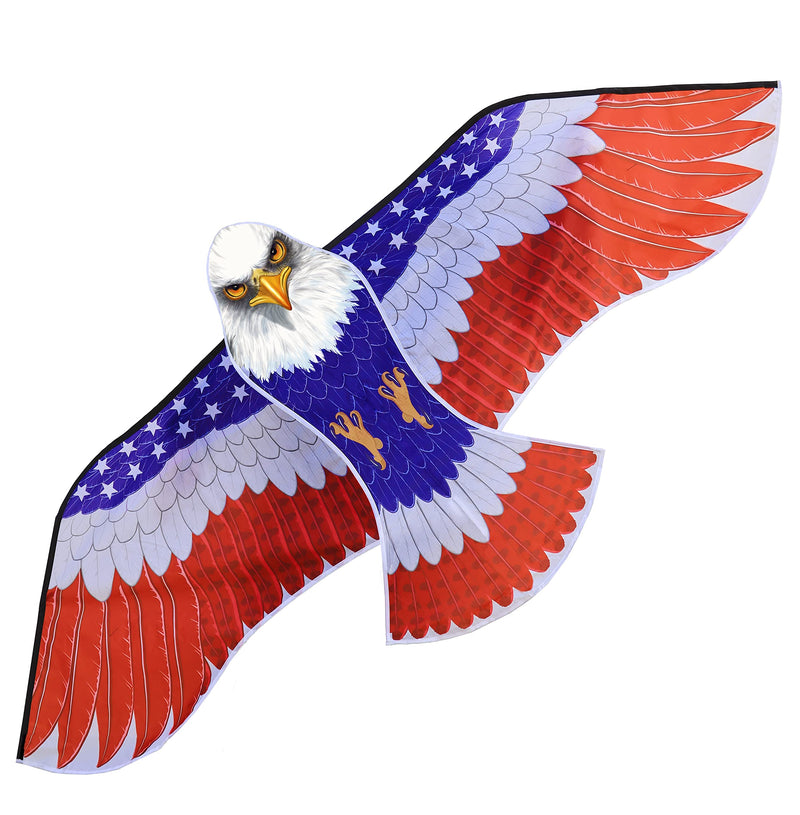 HONBO Huge Patriotic Eagle Kites for Adults and Kids,Easy to Fly for Beach Trip, Outdoor Activities-Wingspan 73”-200ft Line with Swivel-Bonus Durable Polyester Bag - BeesActive Australia