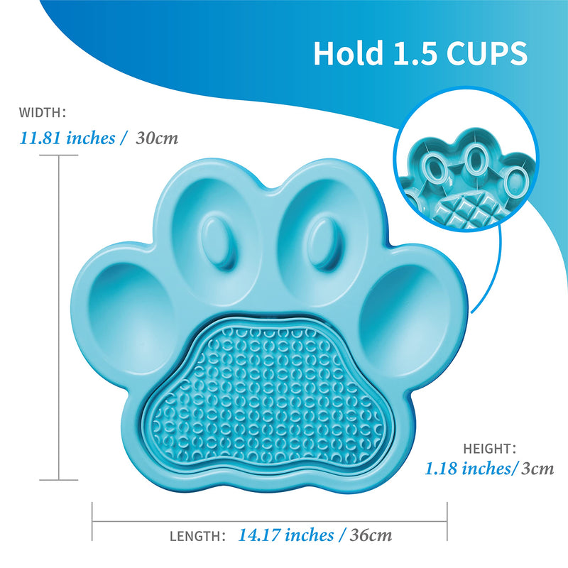 PetDreamHouse PAW 2-in-1 Slow Feeder Interactive Bowl with Removable Lick Mat - Blue - BeesActive Australia