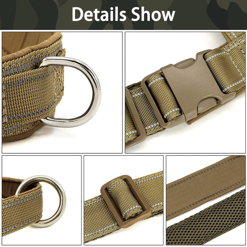 QIFBYFB No Pull Dog Harness for Medium Large Dog, Reflective Escape Proof Adjustable No Pulling Dog Harness XL-Chest size 30-39'' Brown - BeesActive Australia