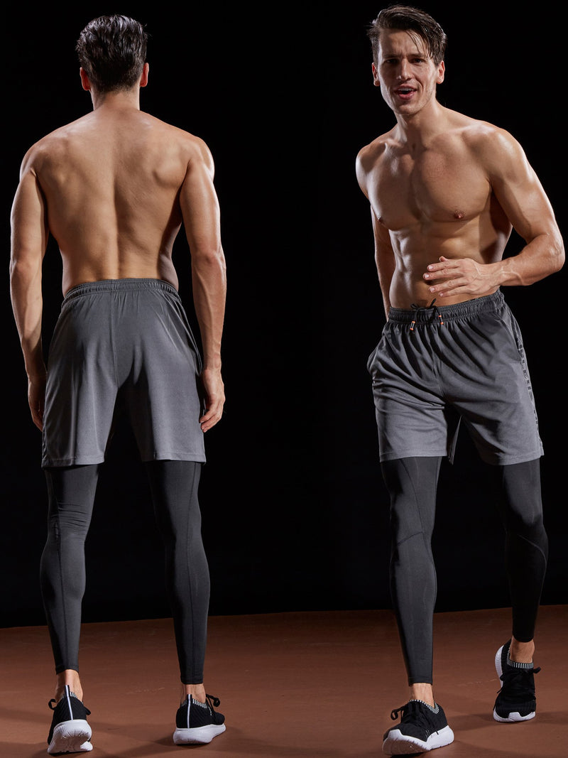 [AUSTRALIA] - Neleus Men's Lightweight Workout Running Athletic Shorts with Pockets Large 6056# 2 Pack:black,grey 