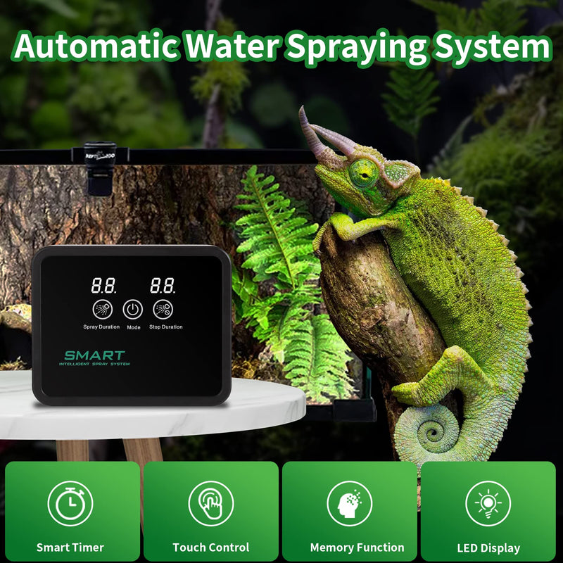 Reptile fogger Smart Spray System, Reptile Humidifiers Automatic with Timer, Reptile Mister with 360°Adjustable Misting Nozzles for Terrariums Amphibian Lizard Snake Frog Plants - BeesActive Australia