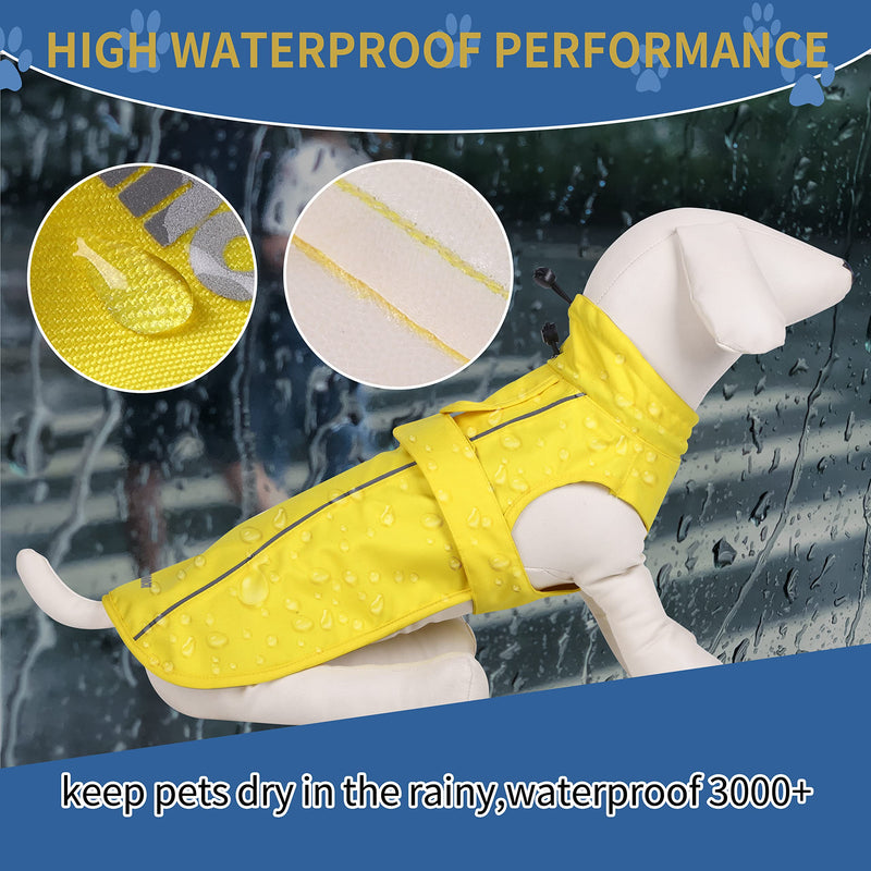 Waterproof Dog Raincoat with Reflective Strip, Adjustable Breathable Rain Coat Jacket with Leash Hole for Pets Small Blue - BeesActive Australia