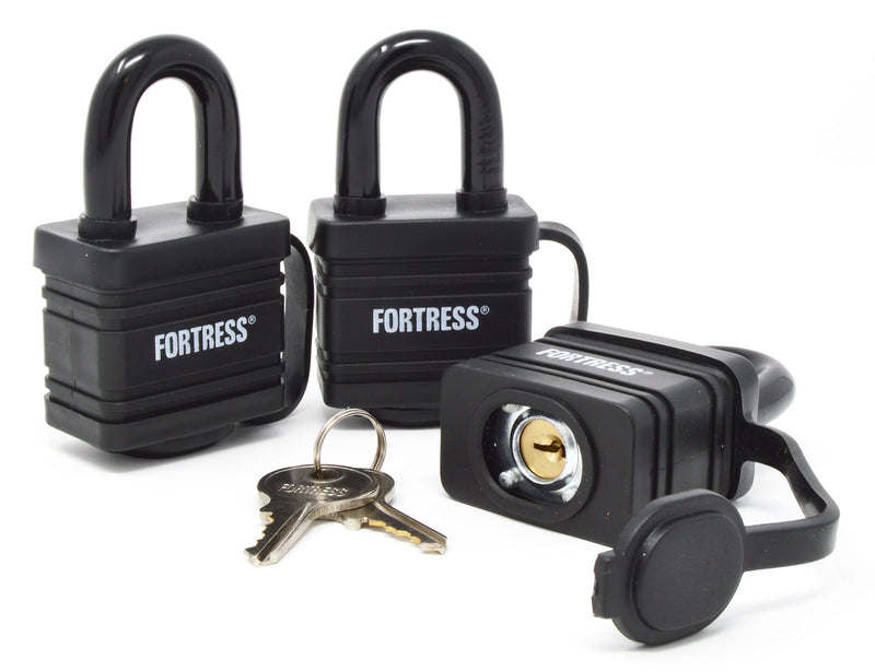 Master Lock 1804TRI Fortress Series Covered Laminated Weatherproof Padlocks, 1-9/16-Inch, Pack of 3 - BeesActive Australia