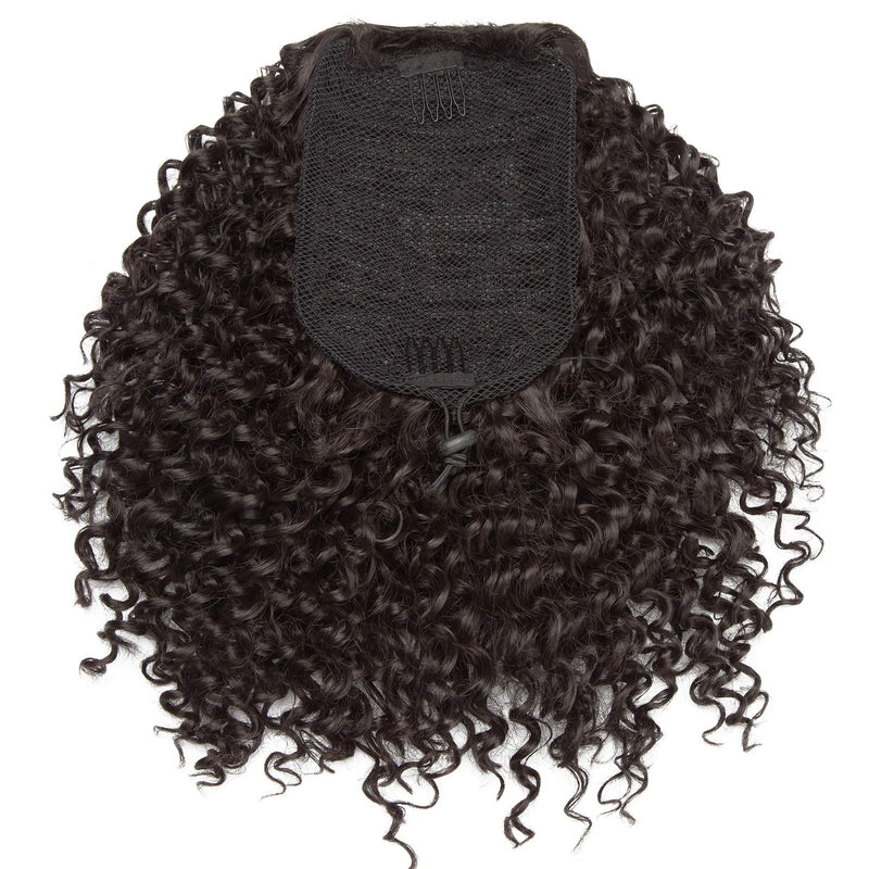 SEGO 8 Inch Afro Hair Bun Drawstring Ponytail Kinky Curly - Natural Black - Scrunchie Bun Clip In Ponytail Extensions For Women - BeesActive Australia
