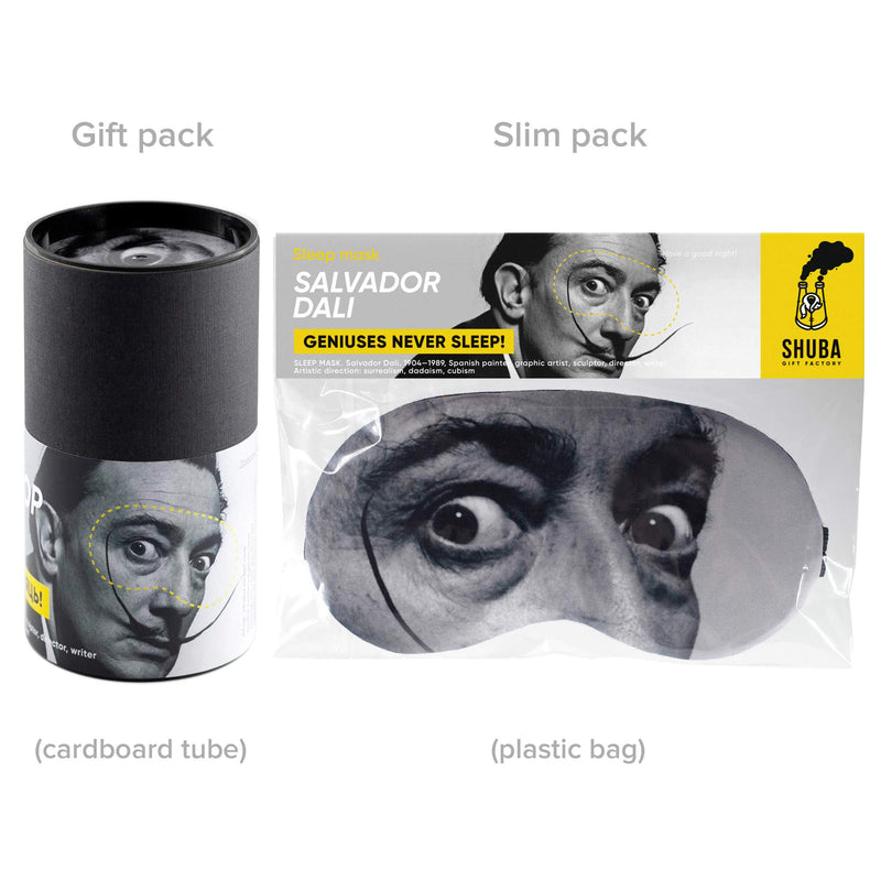 Sleep Mask Salvador Dali Genius Portrait Masterpieses for Men - 100% Soft Cotton - Comfortable Eye Sleeping Mask Night Cover Blindfold for Travel Airplane (Salvador Dali, Gift Pack) - BeesActive Australia