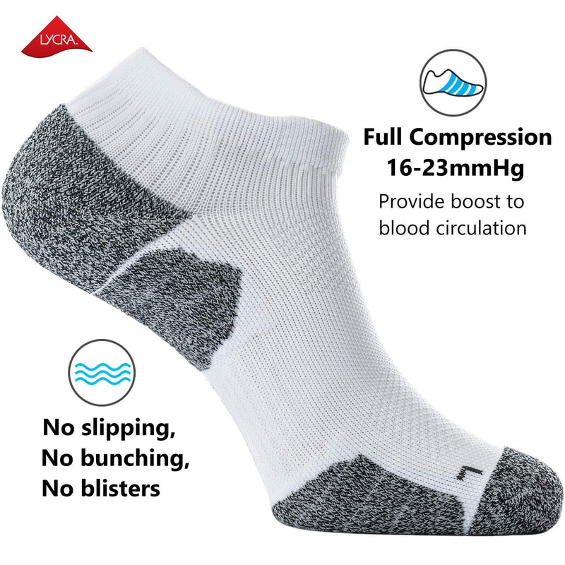 CWVLC Unisex Cushioned Compression Athletic Ankle Socks Multipack Medium 6-pairs (Charcoal2,watermelon2,white2) - BeesActive Australia