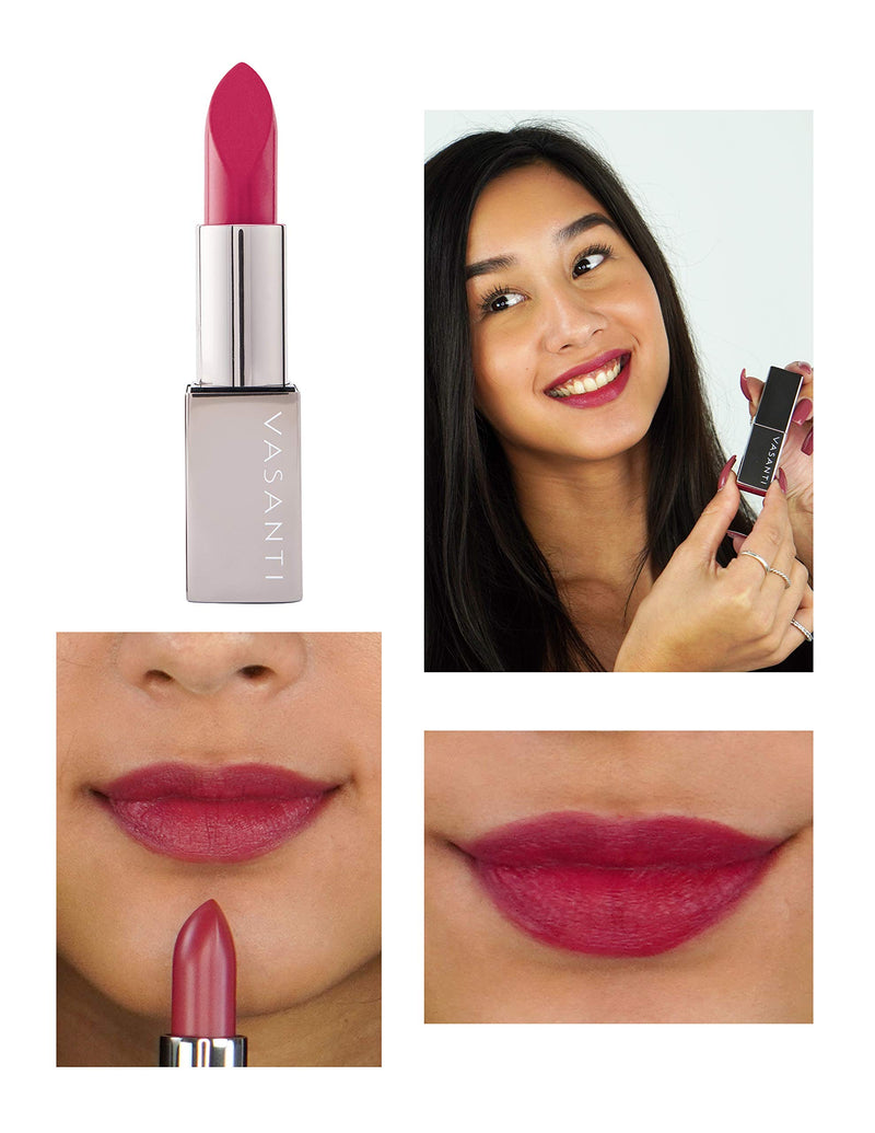 VASANTI My Time Lipstick (Game Time) - Long-Lasting Hydrating Rich in Colour Gel Matte Beauty Lipstick - Paraben-Free, Never Tested on Animals Game Time - BeesActive Australia