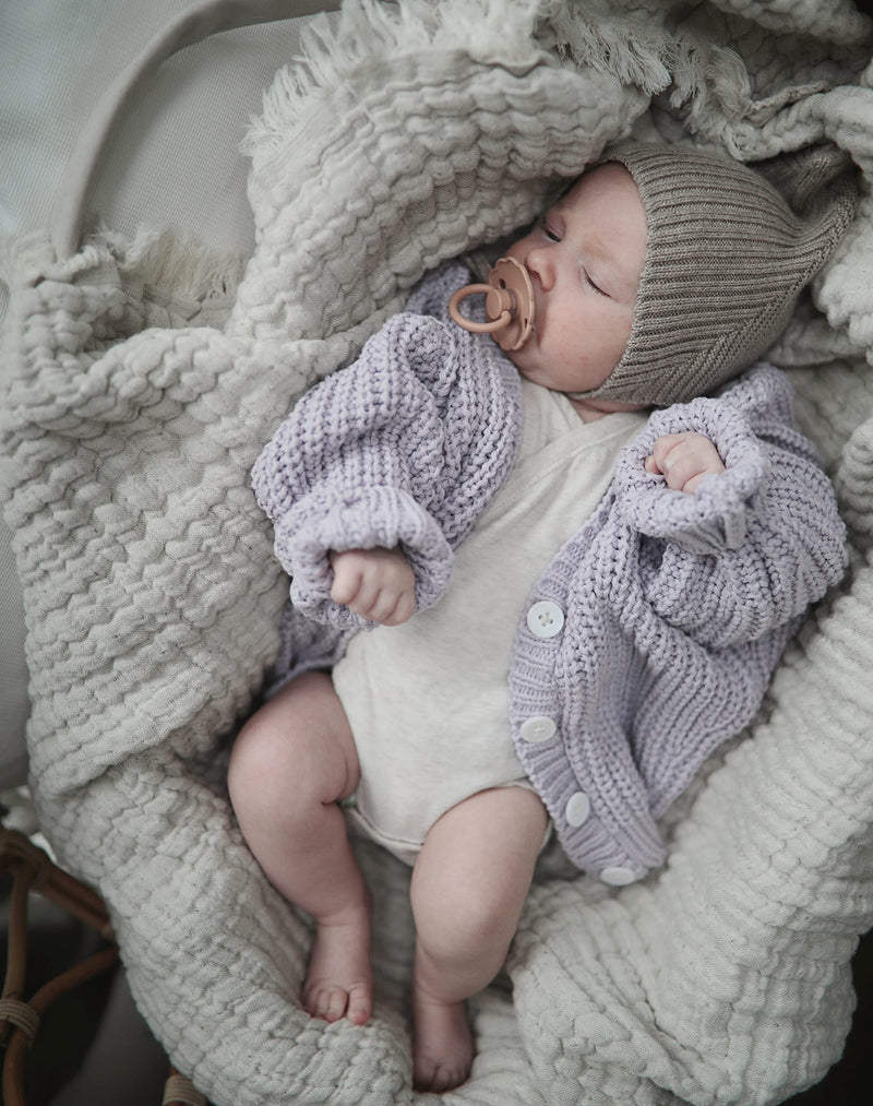 FRIGG Daisy Natural Rubber Baby Pacifier | Made in Denmark | BPA-Free (Baked Clay/Cream, 0-6 Months) 2-Pack - BeesActive Australia