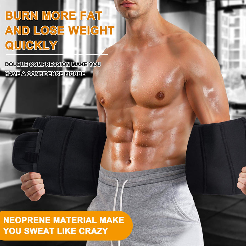 TAILONG Mens Waist Trimmer Belt Neoprene Waist Trainer for Weight Loss Slimming Body Shaper Workout Belly Band Sports Girdles Black Small - BeesActive Australia