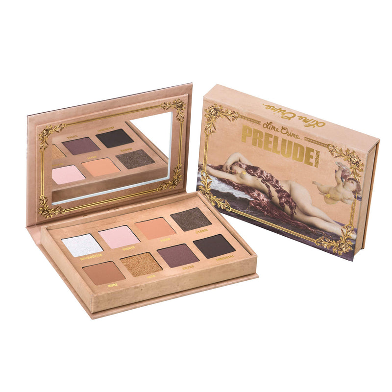 Lime Crime Prelude Eyeshadow Palette, Exposed - 8 Matte, Metallic & Iridescent Eyeshadows - Warm & Cool-Tone Seashell Shades - Long-Wearing, Buttery-Smooth Formula - With Makeup Mirror - Vegan - BeesActive Australia