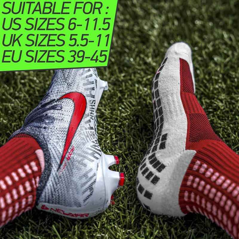 LUX Anti Slip Soccer Socks,Non Slip Football/Basketball/Hockey Sports Grip Pads Socks… Red - BeesActive Australia
