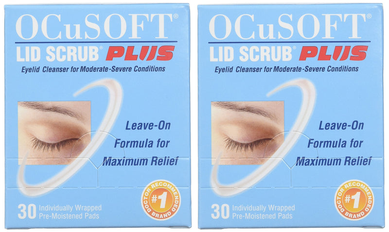 OCuSOFT Lid Scrub Plus, Pre-Moistened Pads, Individually Wrapped, 30 Pads (Pack of 2) - BeesActive Australia
