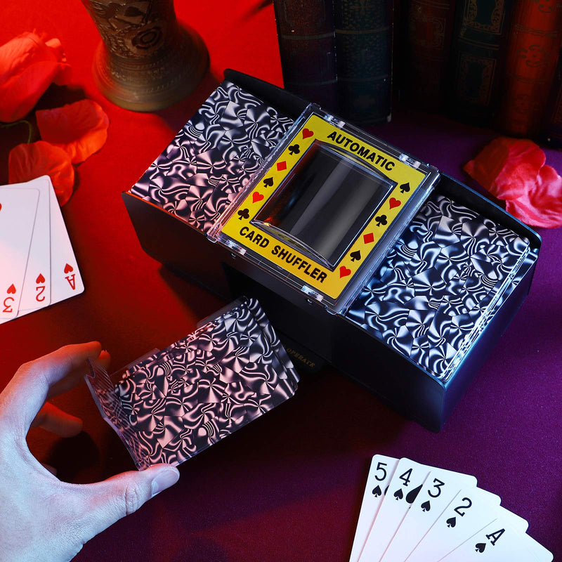 LIOOBO Card Shuffler 2 Deck Casino Dealer Travel Machine Dispenser Black - BeesActive Australia