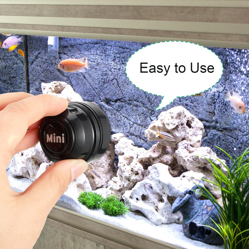 Cunhill 2 Pieces Mini Aquarium Glass Cleaner Magnetic Algae Scraper Magnetic Glass Cleaner No Scratch Magnet Fish Tank Glass Cleaner Magnetic Brush for Small Fish Tank Glass and Acrylic Aquarium Black - BeesActive Australia