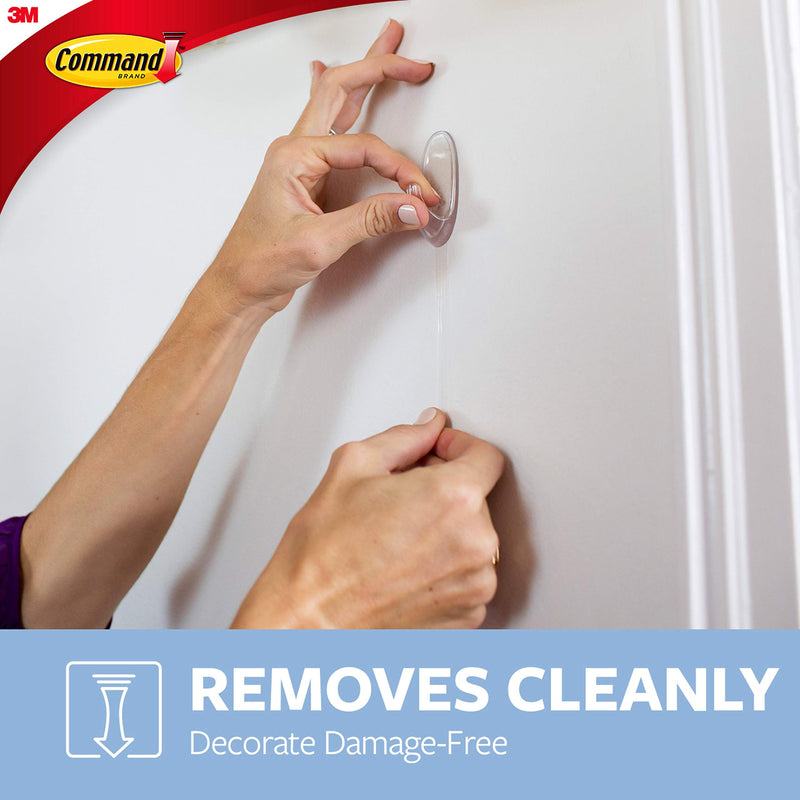 Command Medium Wall Hooks, Damage Free Hanging Wall Hooks with Adhesive Strips, No Tools Wall Hooks for Hanging Decorations in Living Spaces, 7 Clear Wall Hooks and 12 Command Strips 7 Hooks - BeesActive Australia