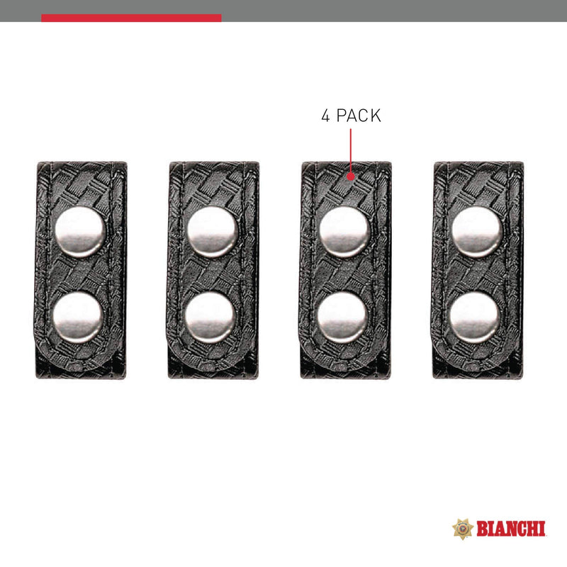 [AUSTRALIA] - Bianchi AccuMold Elite 4-Pack 7906 Chrome Snap Belt Keepers Basket Weave 