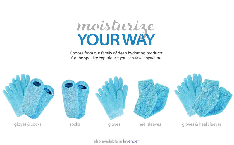 NatraCure Moisturizing Gel Socks - (Helps Dry Feet, Cracked Heels, Dry Heels, Rough Calluses, Cuticles, Dead Skin, Use with your Favorite Lotions, Creams or Spa Pedicure) - Color: Aqua - BeesActive Australia